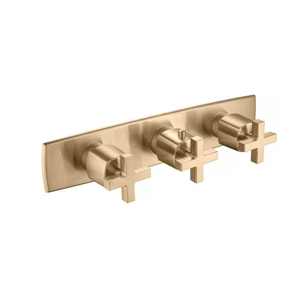Flusso - Trim For Horizontal Thermostatic Valve with 2 Volume Controls