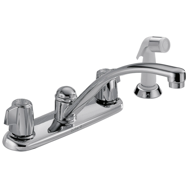 Delta - 2100 / 2400 Series Two Handle Kitchen Faucet With Spray