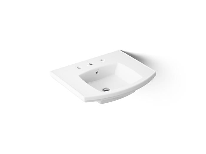 Kohler - Kelston 23-3/4 Inch Rectangular Pedestal Basin Only - 8Cc Holes
