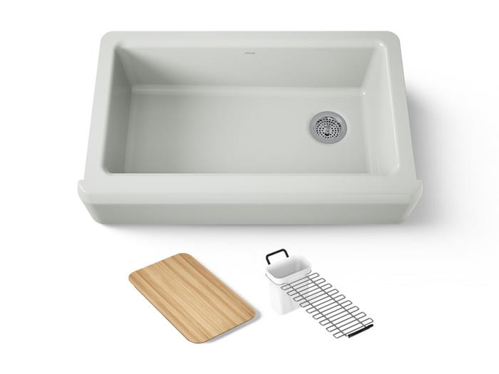 Kohler - Riverby 35-3/4 Inch Undermount Single-Bowl Farmhouse Workstation Kitchen Sink