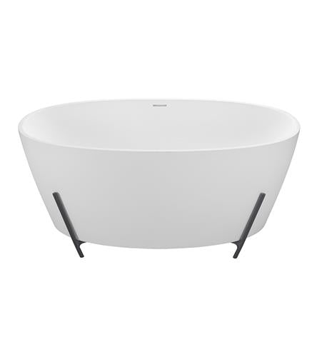 MTI - Elena Sculpturestone Freestanding Bathtub Rolled Rim W/Cradle (58X32)