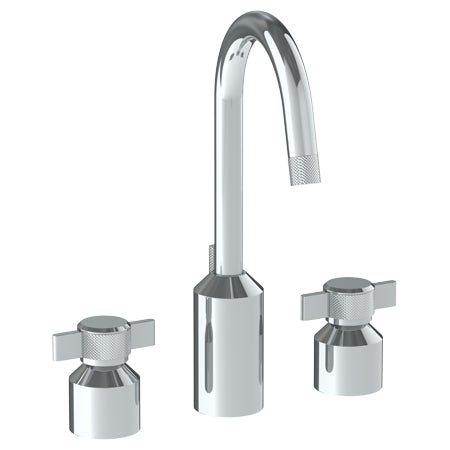 Watermark - Urbane Deck Mounted 3 Hole Extended Lavatory Set With Gooseneck Spout