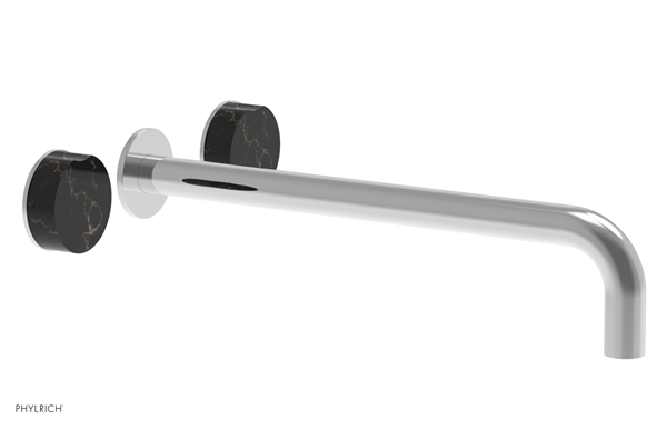 Phylrich - Circ 14 Inch Wall Lavatory Set With Marble Handles