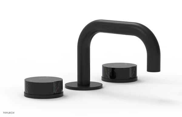 Phylrich - Circ Widespread Faucet Low Spout - Marble Handles