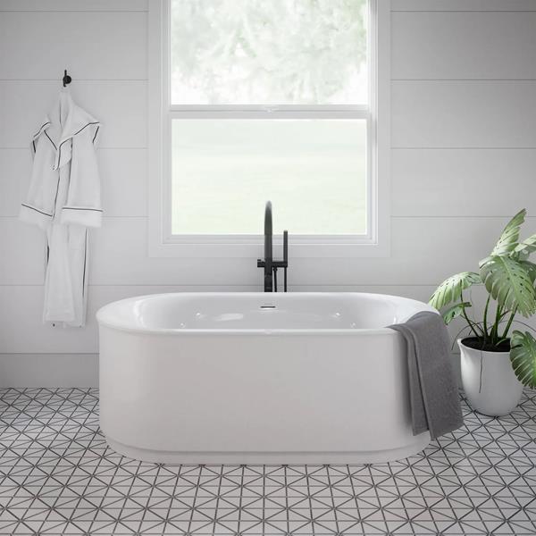 Maidstone - Elson 68 x 34 Inch Freestanding Bathtub Center Drain With Integrated Overflow