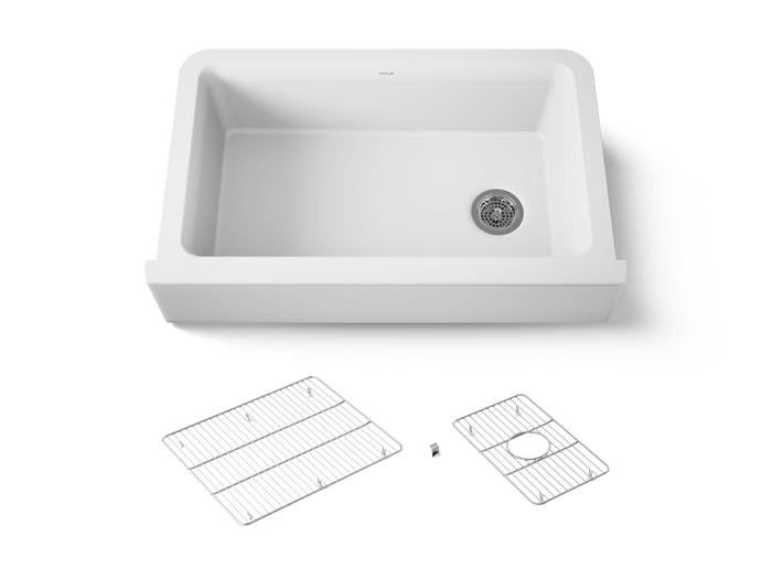 Kohler - Cairn 34 Inch Undermount Single-Bowl Farmhouse Kitchen Sink With Tall Apron