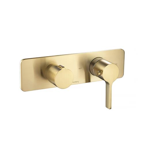Flusso - 3/4 Inch Horizontal Thermostatic Shower Valve & Trim - 3 Output