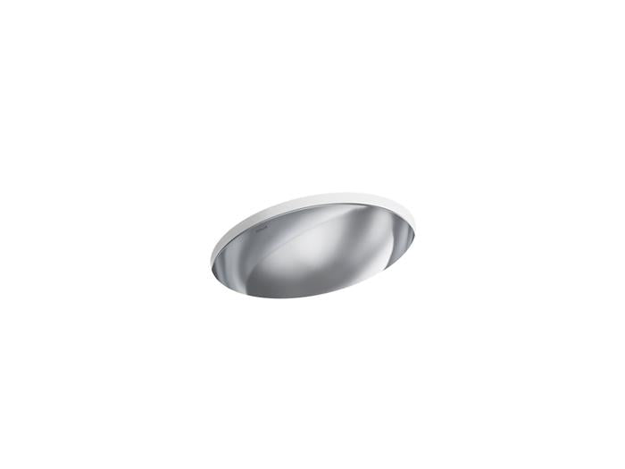 Kohler - Rhythm 23-1/4 Inch Oval Undermount Bathroom Sink, No Overflow, Mirror Finish