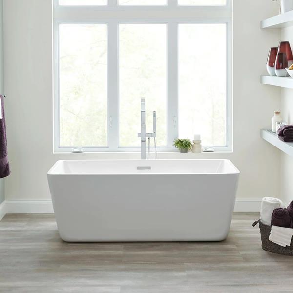 Maidstone - Gavyn 63 x 30 Inch Rectangle Freestanding Bathtub Center Drain With Integrated Overflow