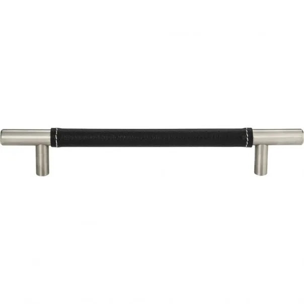 Atlas Homewares - Zanzibar 6 5/16 Inch Center to Center Black Leather Bar pull