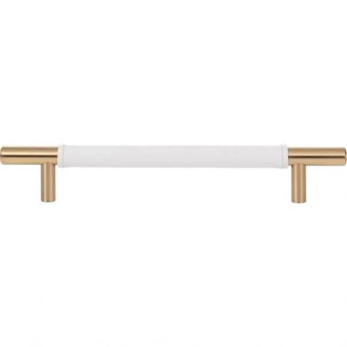Atlas Homewares - Zanzibar 6 5/16 Inch Center to Center White Leather Bar pull