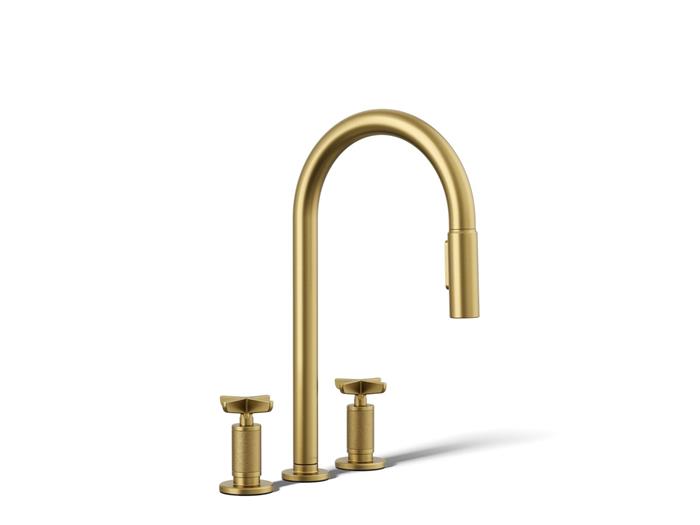 Kohler - Billet Widespread Pull-Down Kitchen Faucet - Cross Handles