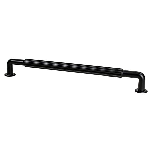 Berenson - Cannelee 12in. CC Matte Black Appliance Pull