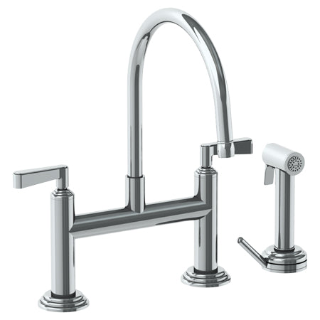 Watermark - Transitional Deck Mounted Bridge Kitchen Faucet With Independent Side Spray