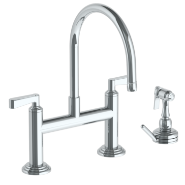 Watermark - Transitional Deck Mounted Bridge Kitchen Faucet with Independent Side Spray