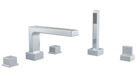 Phylrich - Mix Deck Tub Set W/Handshower Trim Only Cube Handles