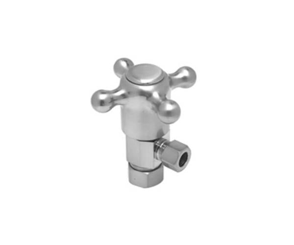 Mountain Plumbing - Brass Cross Handle with 1/4 Turn Ceramic Disc Cartridge Valve - Lead Free - Angle (1/2 Inch Compression)
