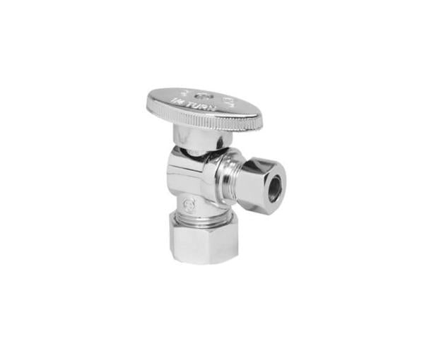 Mountain Plumbing - Brass Oval Handle with 1/4 Turn Ball Valve - Lead Free - Angle (1/2 Inch Compression)