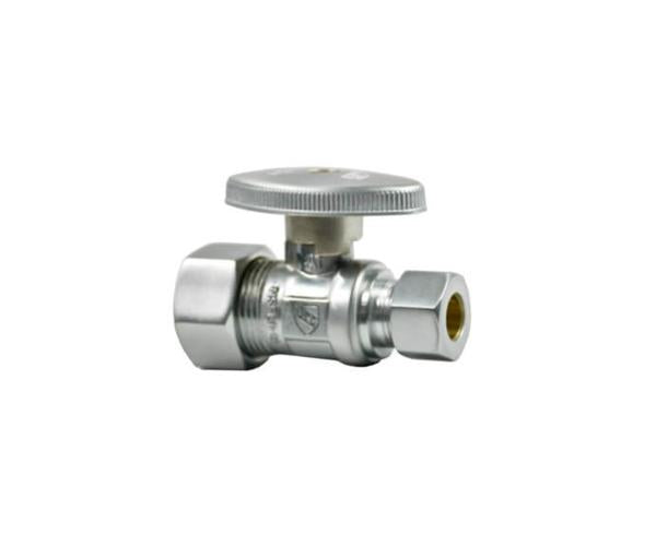 Mountain Plumbing - Brass Oval Handle with 1/4 Turn Ball Valve - Lead Free - Straight (1/2 Inch Compression)