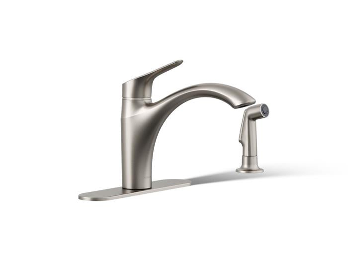 Kohler - Rival Single-Handle Kitchen Sink Faucet With Side Sprayer