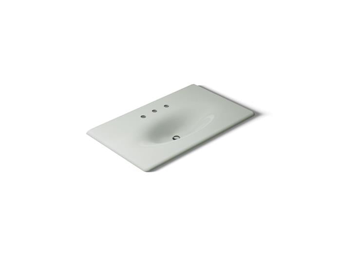 Kohler - Iron/Impressions 37 Inch Enameled Cast Iron Vanity Top With Integrated Oval Sink - 8Cc Holes