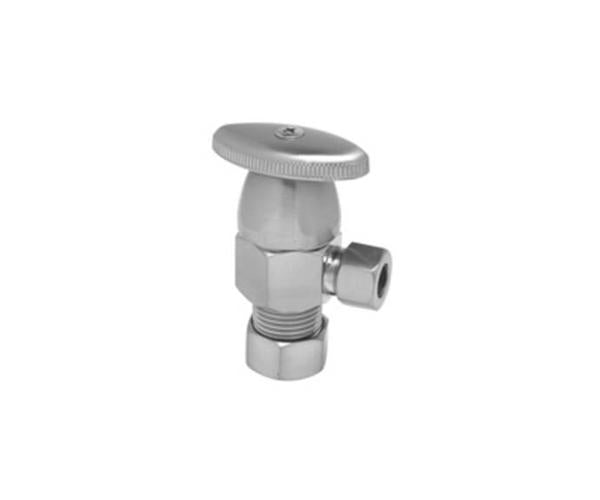 Mountain Plumbing - Brass Oval Handle with 1/4 Turn Ceramic Disc Cartridge Valve - Lead Free - Angle (1/2 Inch Compression)