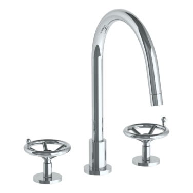 Watermark - Brooklyn Deck Mounted 3 Hole Gooseneck Kitchen Faucet