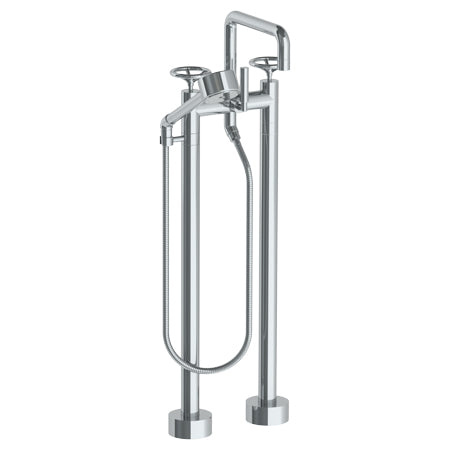 Watermark - Brooklyn Floor Standing Square Bath Set With Volume Hand Shower