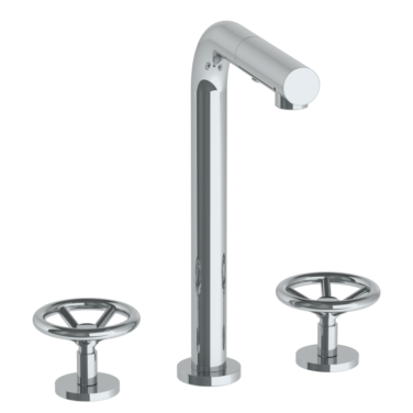 Watermark - Brooklyn Deck Mounted 3 Hole Square Top Prep Faucet with Pull Out Spray