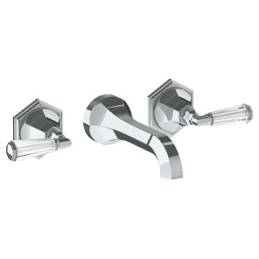 Watermark - Beverly Wall Mounted 3 Hole Lavatory Set with 6 3/4 Inch CTC Spout