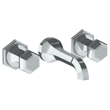Watermark - Beverly Wall Mounted 3 Hole Lavatory Set with 6 3/4 Inch CTC Spout