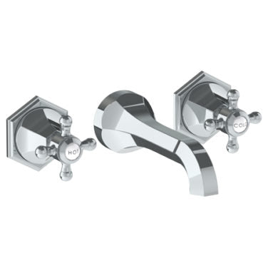 Watermark - Beverly Wall Mounted 3 Hole Lavatory Set with 6 3/4 Inch CTC Spout