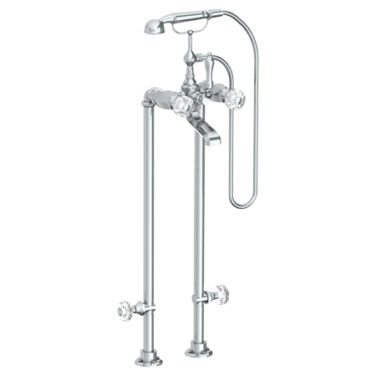Watermark - Beverly Floor Standing Bath Set with Hand Shower and Shut-Off Valves