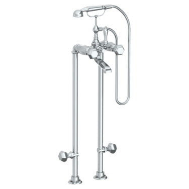 Watermark - Beverly Floor Standing Bath Set with Hand Shower and Shut-Off Valves