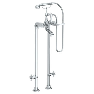 Watermark - Beverly Floor Standing Bath Set with Hand Shower and Shut-Off Valves