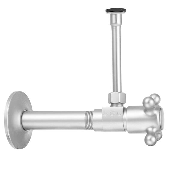 Jaclo - Quarter Turn Ceramic Disc Angle Pattern 1/2 Inch IPS x 3/8 Inch O.D. Toilet Supply Kit with Cross Handle and 20 Inch Supply Tube