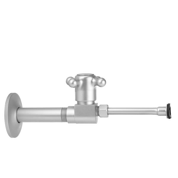 Jaclo - Quarter Turn Ceramic Disc Straight 1/2 Inch IPS x 3/8 Inch O.D. Toilet Supply Valve Kit with Cross Handle and 20 Inch Supply Tube