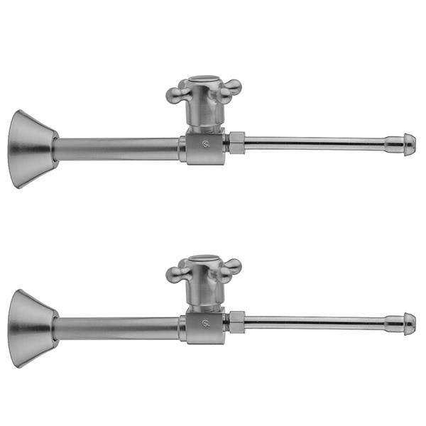 Jaclo - Quarter Turn Ceramic Disc Straight 1/2 Inch Copper (Sweat fit) x 3/8 Inch O.D. Faucet Supply Kit with Cross Handles and 20 Inch Supply Tubes