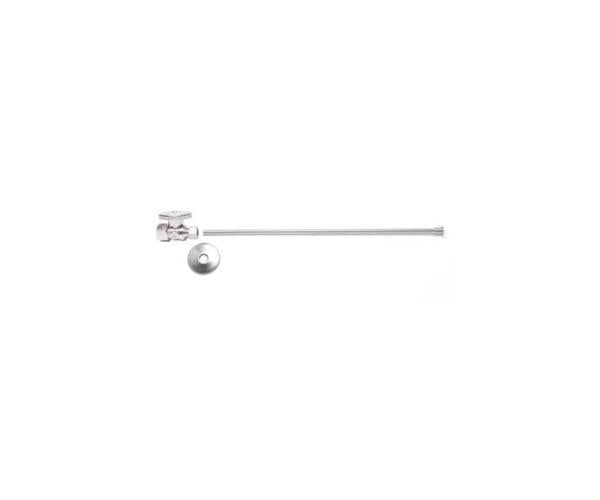 Mountain Plumbing - Toilet Supply Kit - Brass Oval Handle with 1/4 Turn Ball Valve (MT410-NL) - Straight, Flat Head Riser