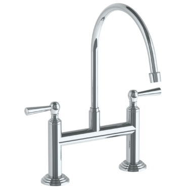 Watermark - Stratford Deck Mounted Bridge Extended Gooseneck Kitchen Faucet