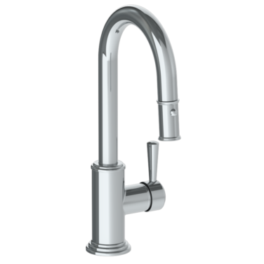 Watermark - Stratford Deck Mounted 1 Hole Gooseneck Prep Faucet with Pull Down Spray