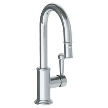 Watermark - Stratford Deck Mounted 1 Hole Gooseneck Prep Faucet with Pull Down Spray