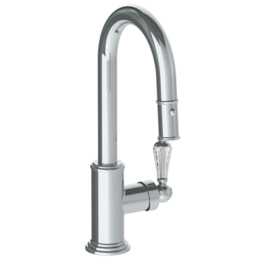 Watermark - Stratford Deck Mounted 1 Hole Gooseneck Prep Faucet with Pull Down Spray