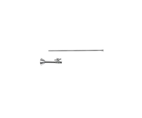 Mountain Plumbing - Toilet Supply Kit - Brass Cross Handle with 1/4 Turn Ball Valve (MT631-NL) - Straight Sweat, Flat Head Riser
