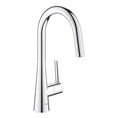 Grohe - Single-Handle Pull Down Kitchen Faucet Dual Spray 1.75 GPM