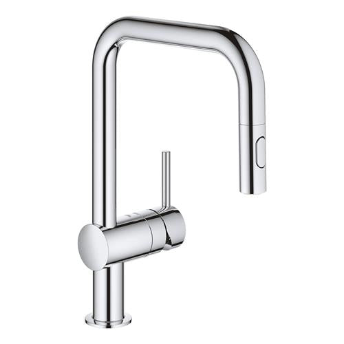Grohe - Single-Handle Pull Down Kitchen Faucet Dual Spray 1.75 GPM