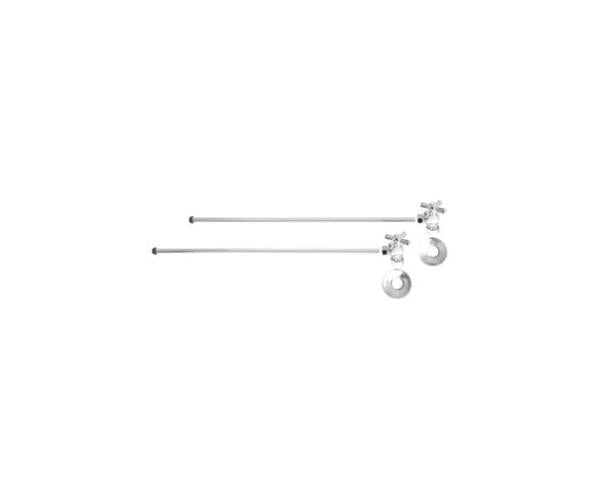 Mountain Plumbing - Lavatory Supply Kit - Brass Cross Handle with 1/4 Turn Ball Valve (MT621-NL) - Angle, No Trap