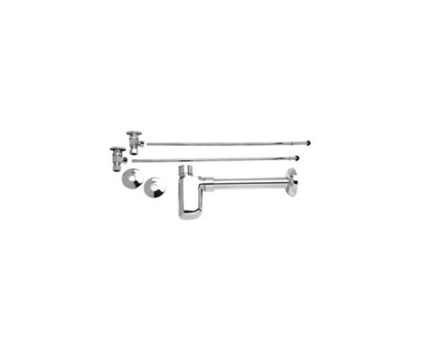 Mountain Plumbing - Lavatory Supply Kit - Brass Oval Handle with 1/4 Turn Ceramic Disc Cartridge Valve (MT6003-NL) - Angle, Bottle Trap