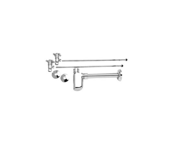 Mountain Plumbing - Lavatory Supply Kit - Brass Cross Handle with 1/4 Turn Ceramic Disc Cartridge Valve (MT4003X-NL) - Angle, Bottle Trap