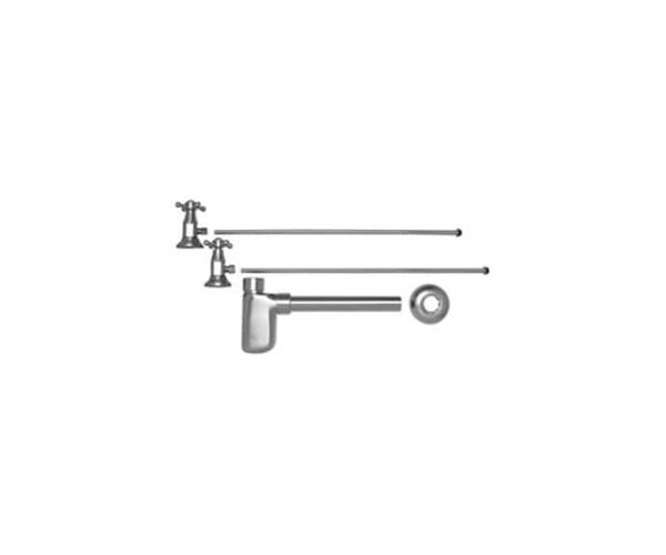 Mountain Plumbing - Lavatory Supply Kit - Brass Deluxe Cross Handle with 1/4 Turn Ceramic Disc Cartridge Valve (MT4004X-NL) - Angle, Bottle Trap